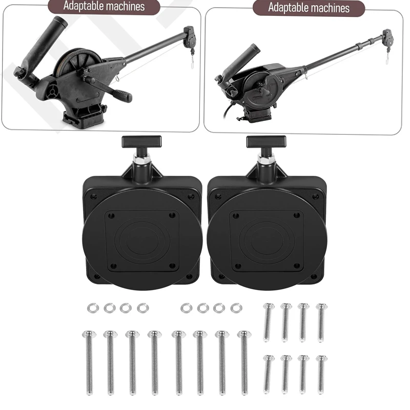 Marine Swivel Downrigger Mounting Base 2207003 For Cannon Downriggers, 360° Rotating Base with 16 Locking Positions ,2Pcs/Set