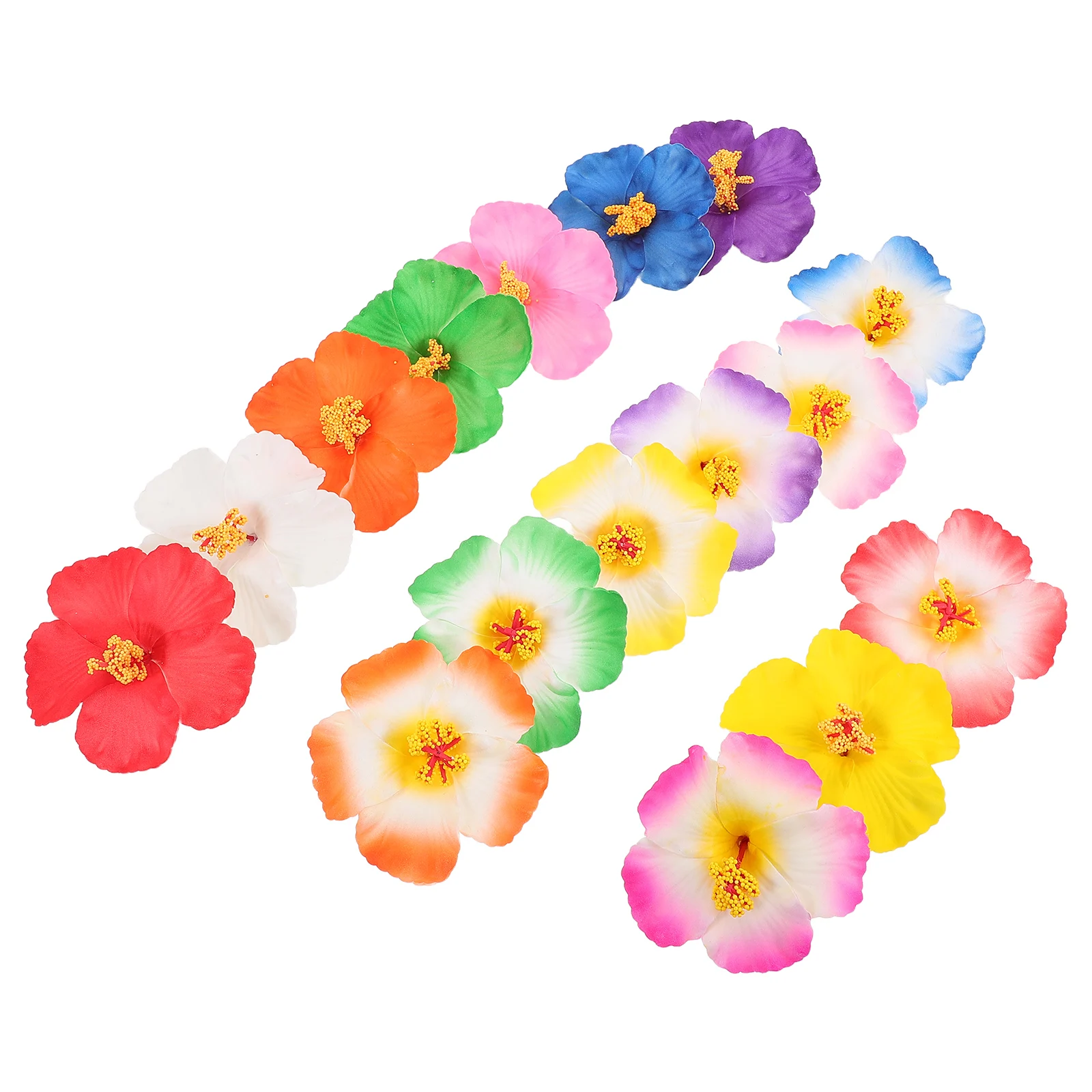 

17Pcs Artificial Hibiscus Flowers Tropical Summer Party Decorations Fake Flowers for DIY Hair Clip Tabletop Beach Luau Favors