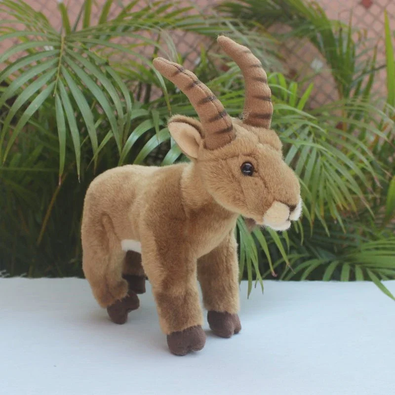 Alpine Goat High Fidelity Cute Antelope Plushie Blue Sheep Plush Toys Lifelike Animals Simulation Stuffed Doll Kawai Toy Gifts