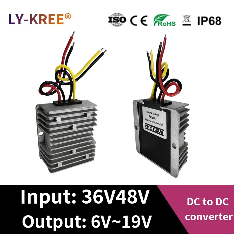 LY-KREE 36V 48V to 6V 9V 13.8V 19V Converter Step-down Module DC-DC Buck Converter  Voltage transformer 10A 20A 25A