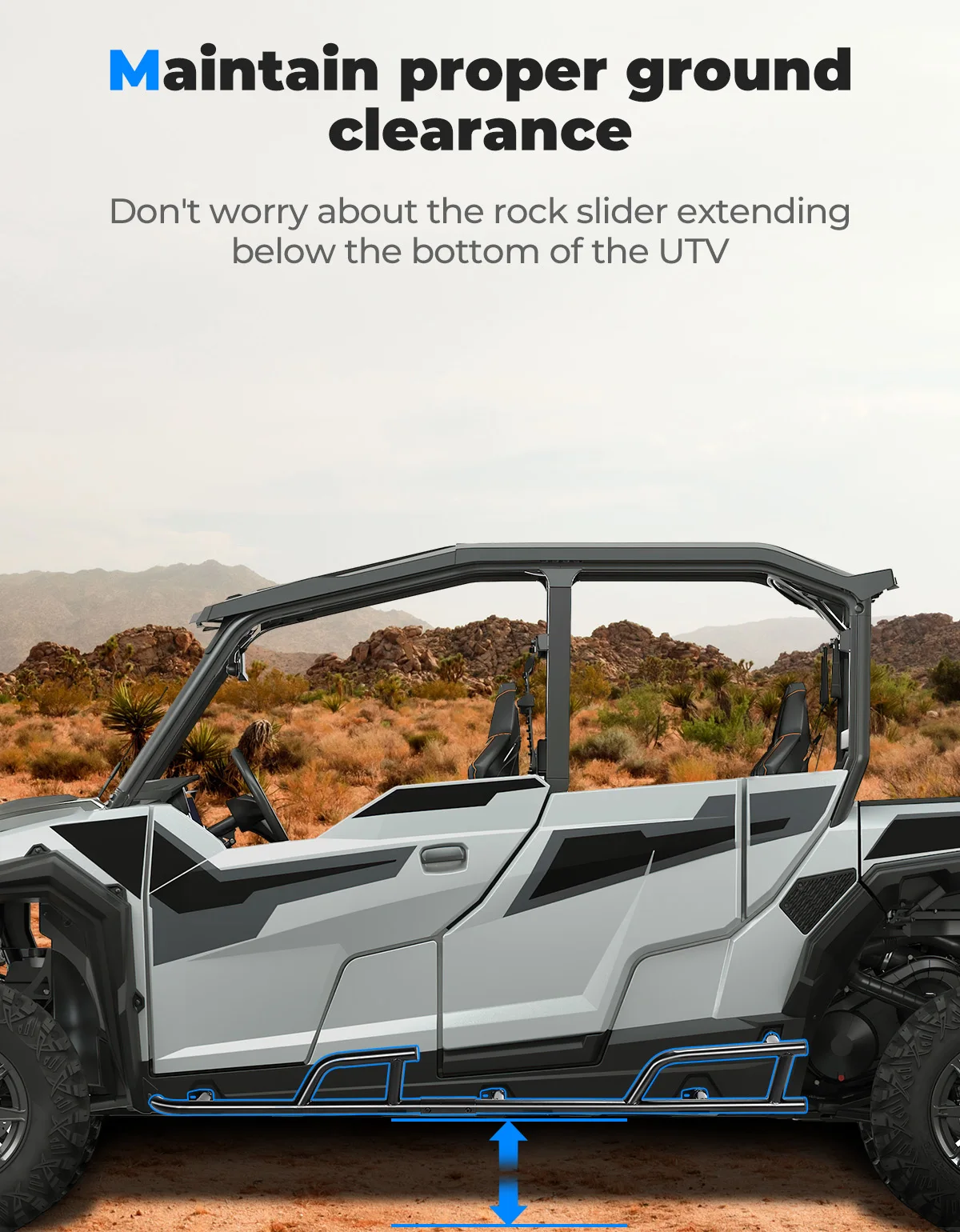 KEMIMOTO UTV Steel Rock Sliders Nerf Bar compatível com Polaris General 4 1000 /XP 4 1000 2017-2025 # 2881992 Amortecedor lateral da tubulação