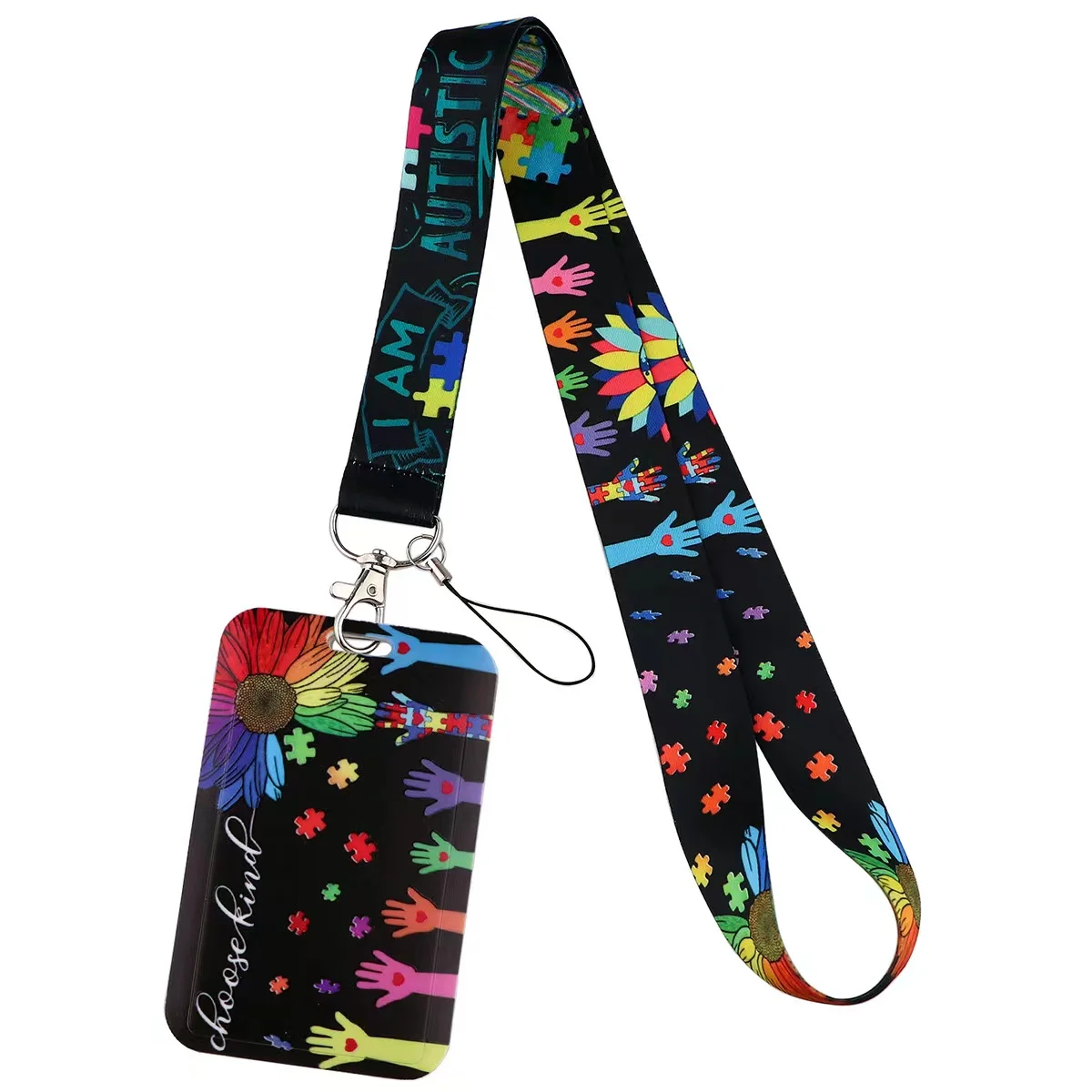 

Wholesale!!! Caring for Autism Neck Strap for key ID Card Cellphone Straps Badge Holder DIY Hanging Rope Neckband Accessories