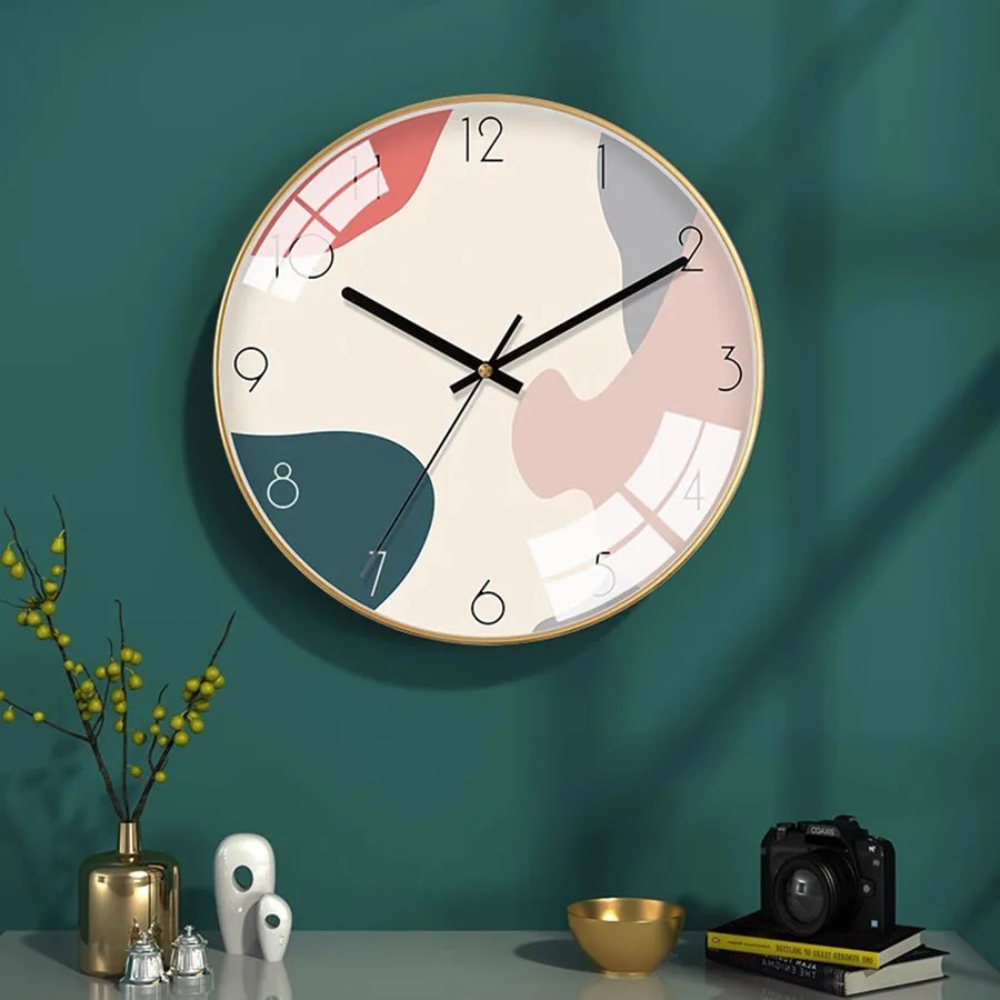 Decoration Wall Clock Home Hand Classic Round Number Wall Clock Living Room Glass Bedroom Battery Office Reloj Pared Home Decor