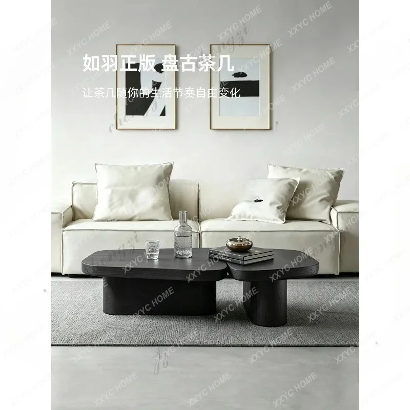 XXMedieval style coffee table living room home simple modern art creative black high-grade solid wood