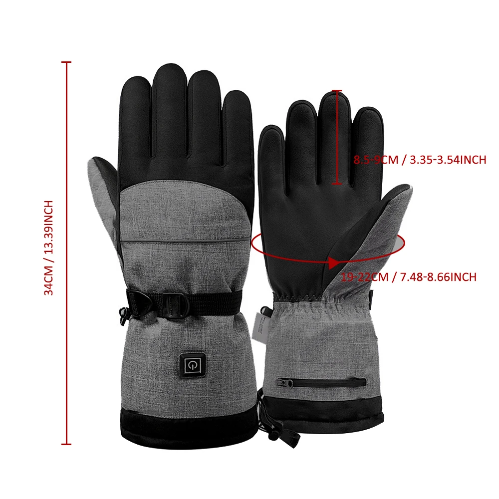 Winter Heating Gloves 3M Cotton Three Level Adjustable Motorcycle Gloves Anti Slip Windproof Riding Gloves Warm Skiing Gloves