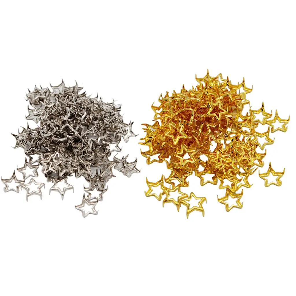 Gothic Punk Star Shape Leather Studs Alloy Rivet Studs for Doll Clothes Shoes Jeans and Leathercraft DIY