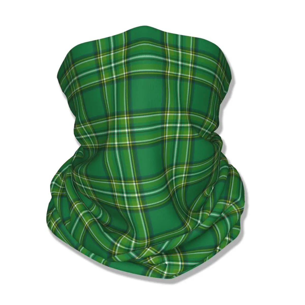 Lucky Green Tartan Bandana Neck Gaiter Printed Irish St Patrick's Day Wrap Scarf Wielofunkcyjny szalik rowerowy dla dorosłych Wiatroodporny