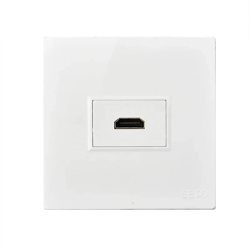 1 pièce Prise murale HDMI encastrable de type 86 à tête droite, avec port de fabricant et interface 