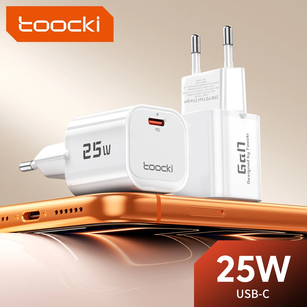 Toocki PD 25W USB C GaN Charger For Phone PPS Fast Charging Type C Charger For iPhone 17 16 15 Samsung S25 26 Huawei Xiaomi Mini