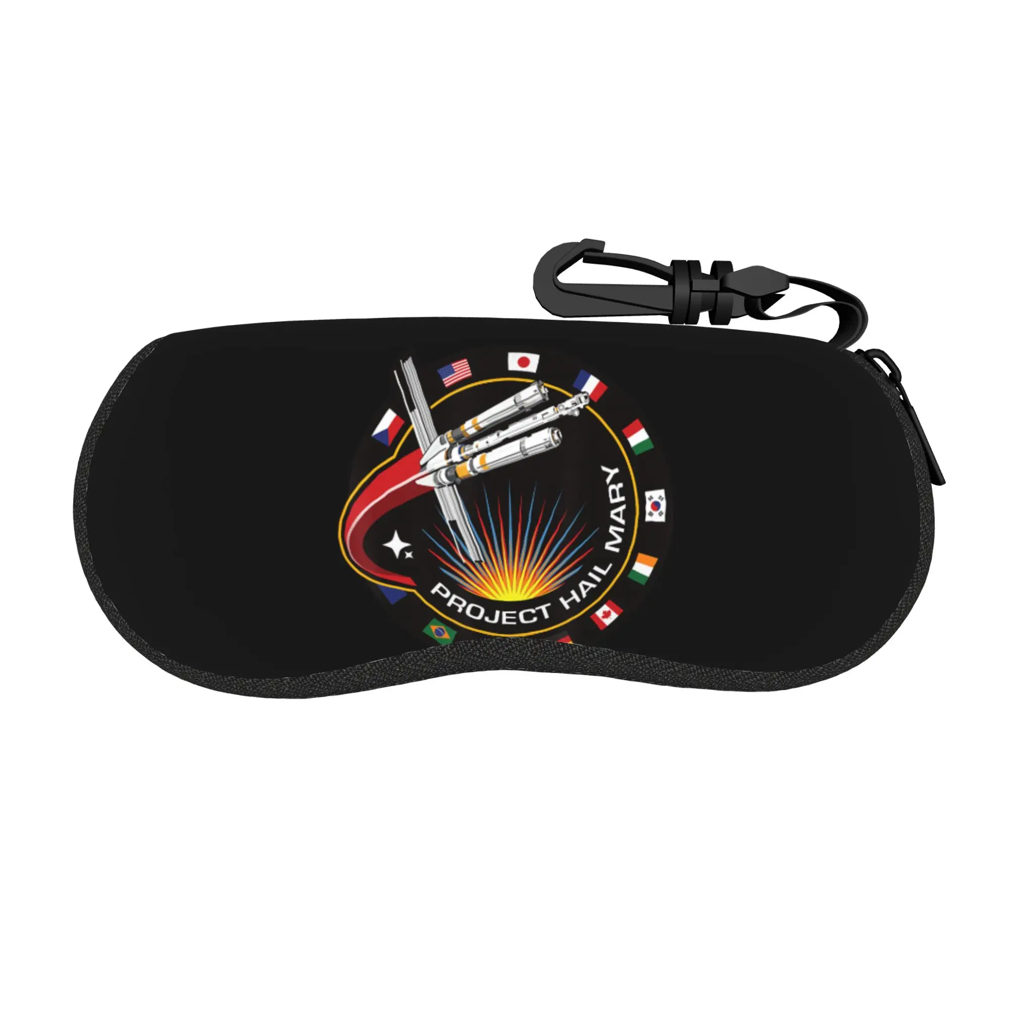 Project Hail Mary Spaceship Mission Badge Glasses Case Cover  Zip Sunglasses Case Protector Classic Eyewear Accessory