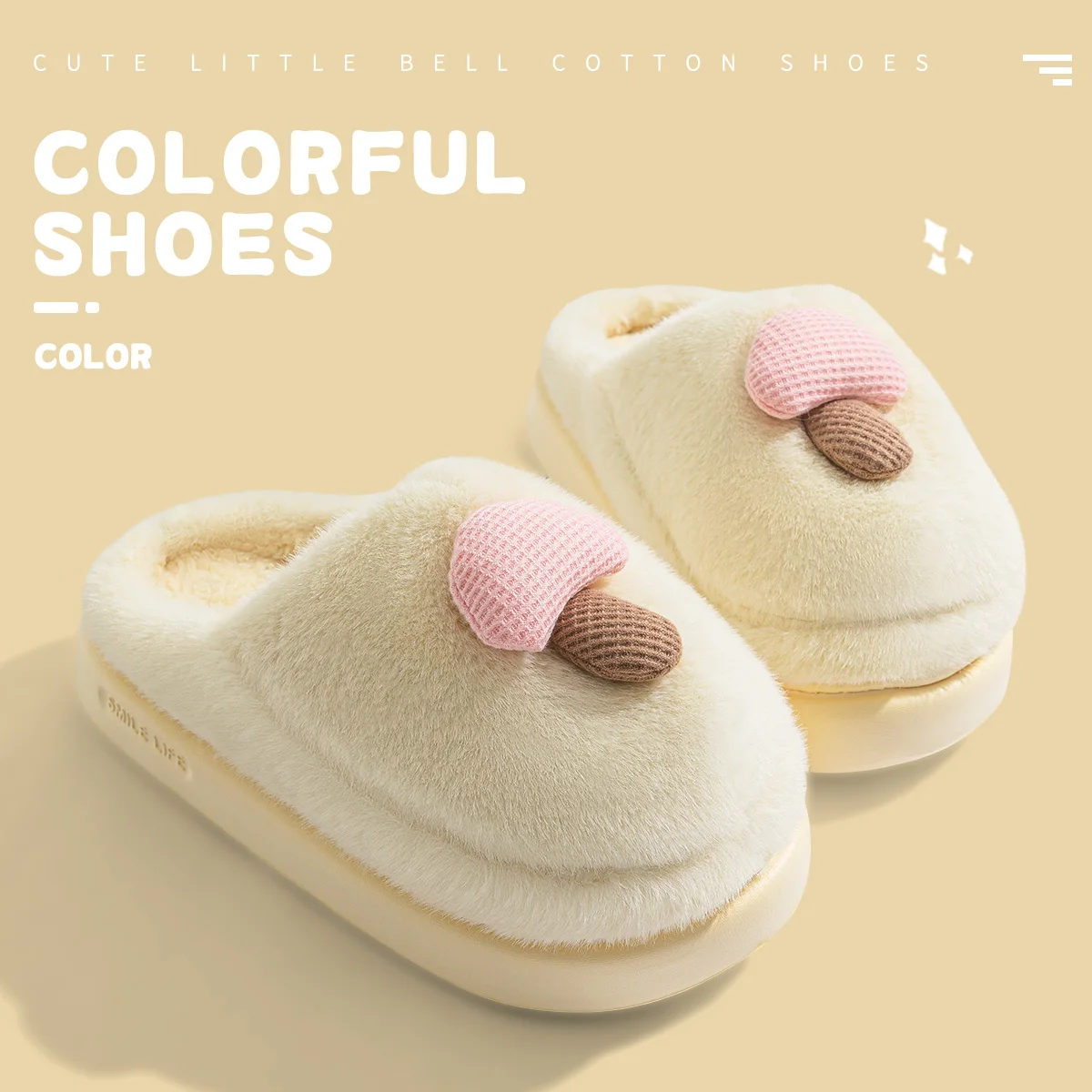 TZLDN Women's Winter Warm Cartoon Slippers Closed Toe Non Slip Furry House Shoes Women Indoor Bedroom 4CM EVA Sole Plush Slipper