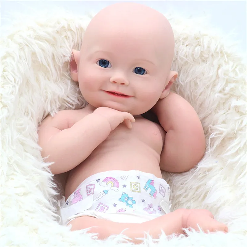 3D painted 18inch full soilid Silicone Reborn Baby Doll kits boy body vivid doll kit reborn DIY toys