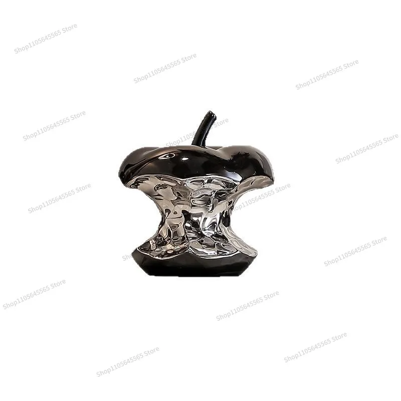 For light luxury ceramic electroplating apple ornaments home living room desktop creative decorations