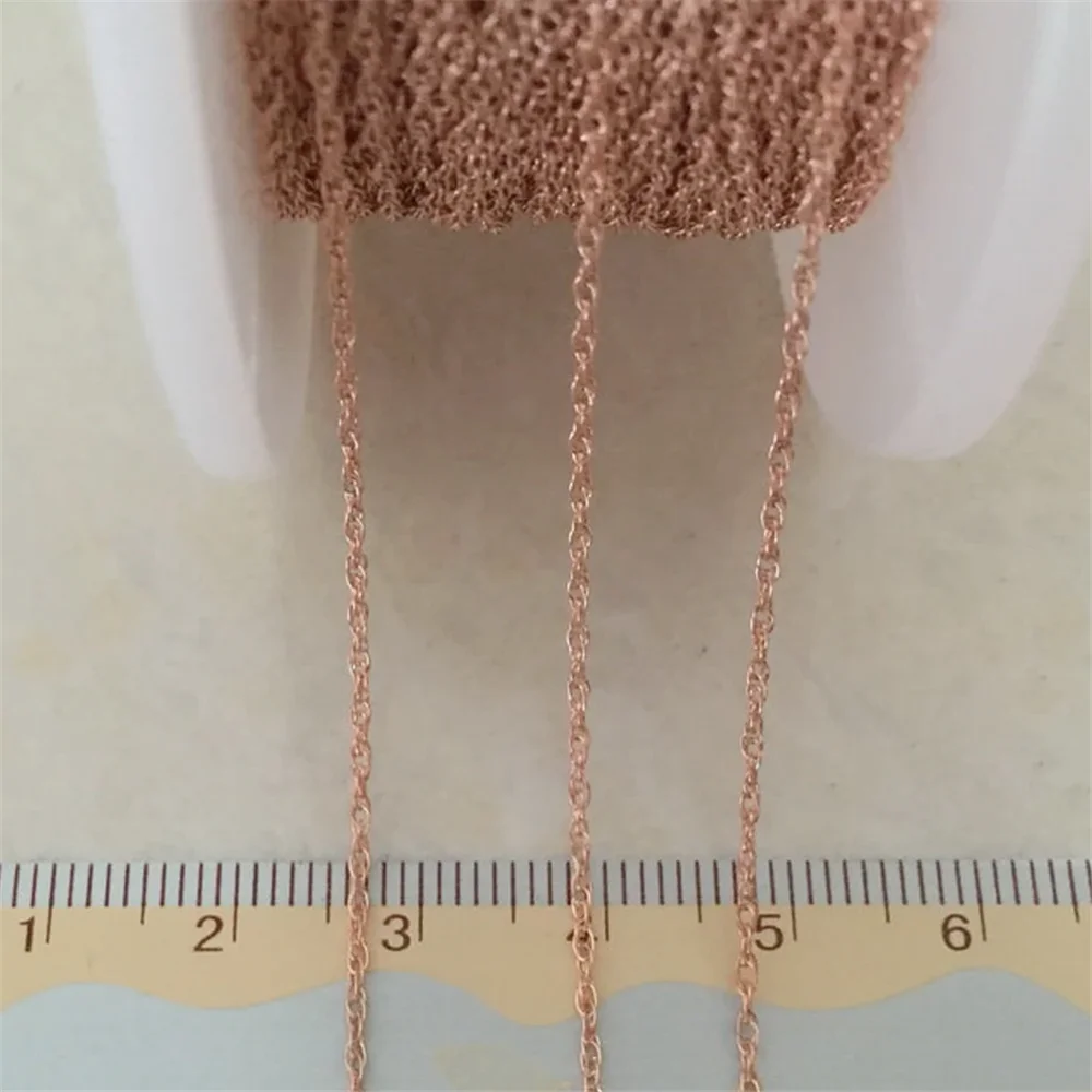 Cadena de cuerda de trigo inacabada a granel llena de oro rosa de 14K para collar y pulsera de 3,28 pies (aproximadamente 1m)