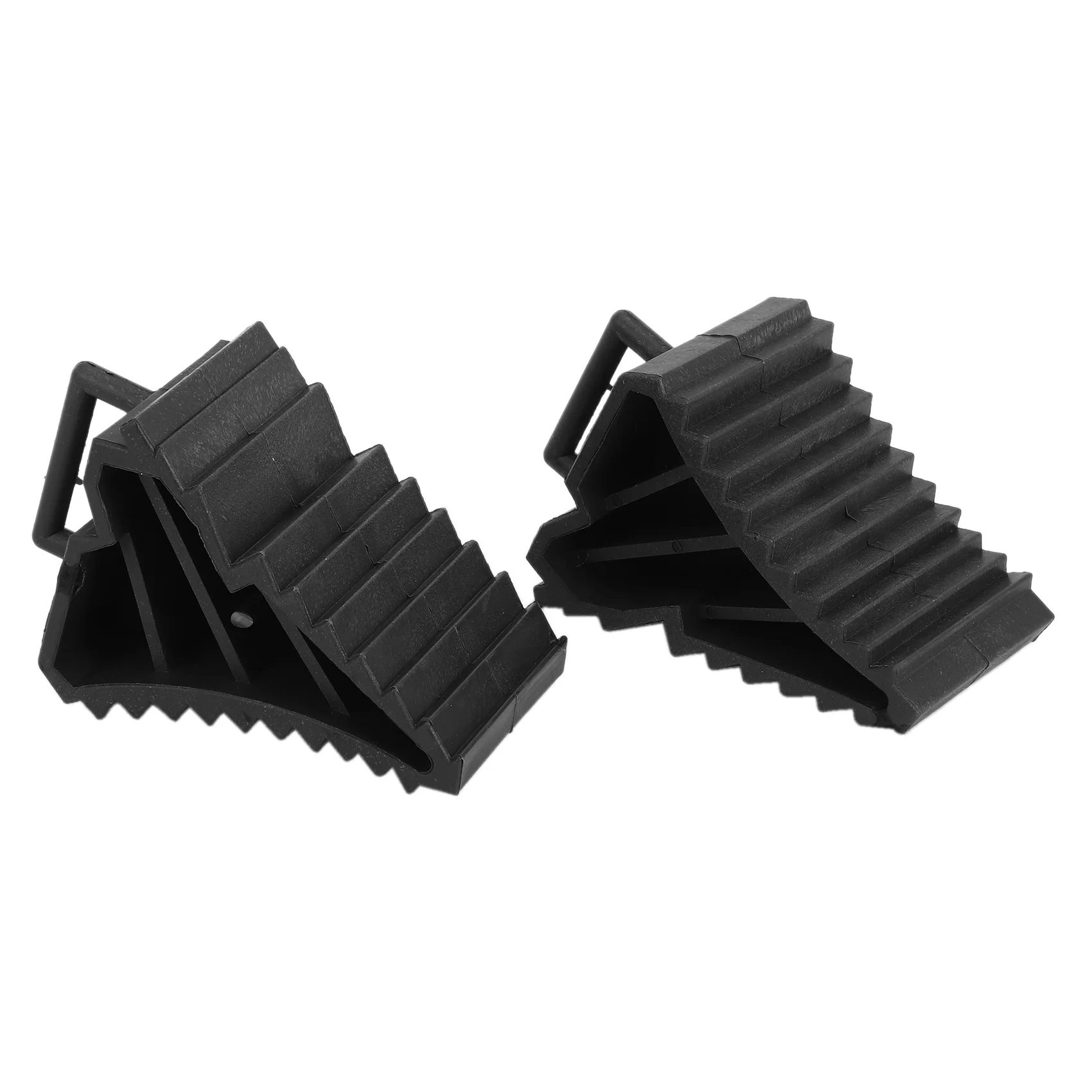 A13F-2Pcs Antislip Vehicle Car Truck Wheel Tire Chock Stop Block Black