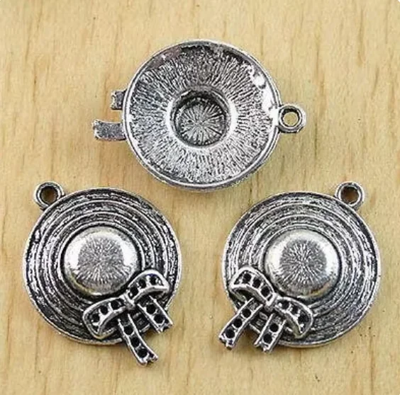 

12pcs 26mm tibetan silver hat design charms HWH0313 for jewelry making