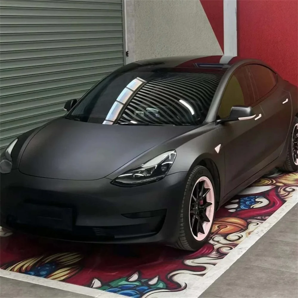 PET Ultra Matte Black Frosted Vinyl Wrap Film Car Sticker Auto Console Motorcycles Bicycles Laptops Decal
