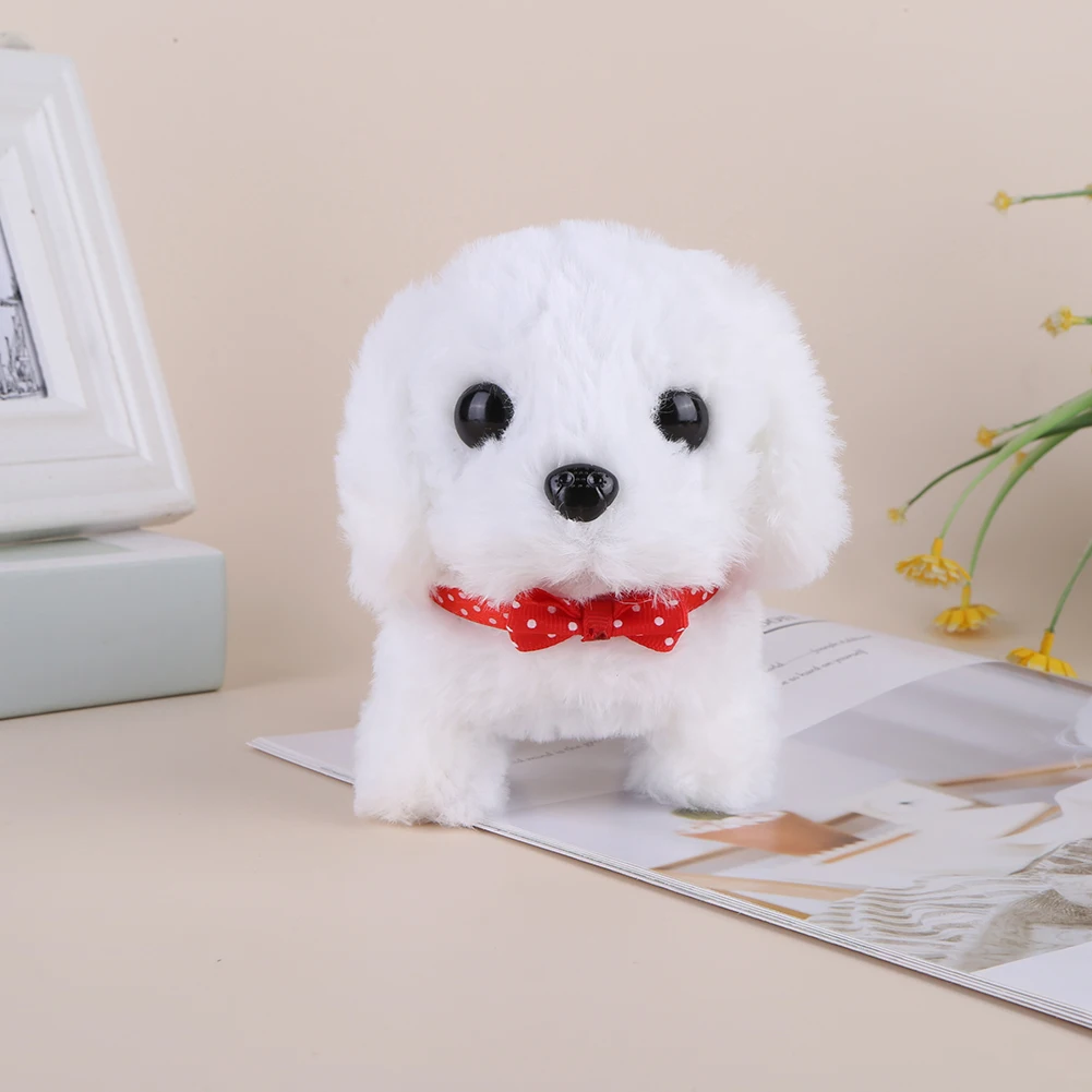 Giocattolo interattivo del cucciolo di peluche del cane robot elettronico atti come un vero cucciolo di peluche del cane simpatico cane ambulante per i bambini di età 3 4 5 6