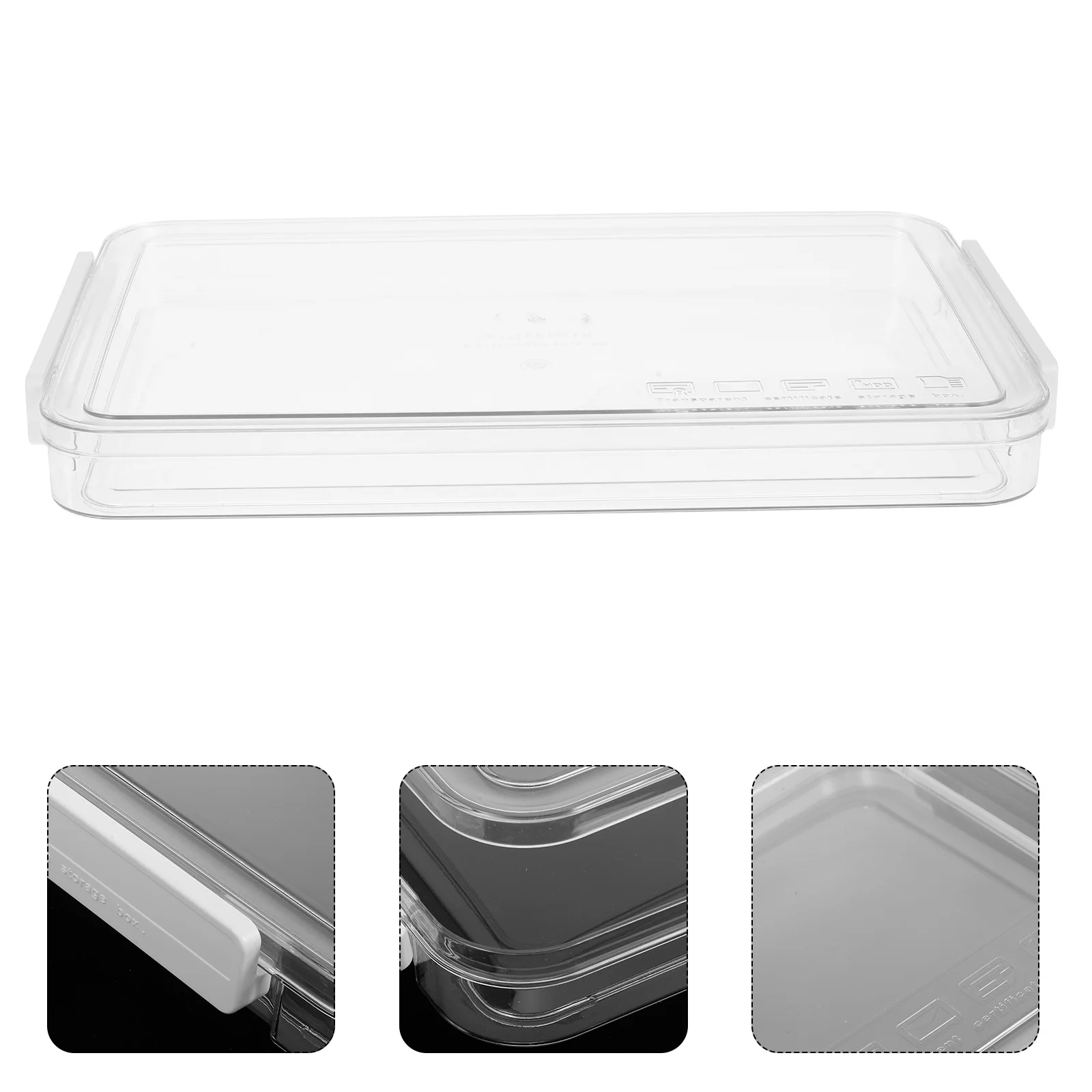 

2 Pcs Magazine File Storage Box Office Bins with Lids Abs Bacon Keeper for Refrigerator