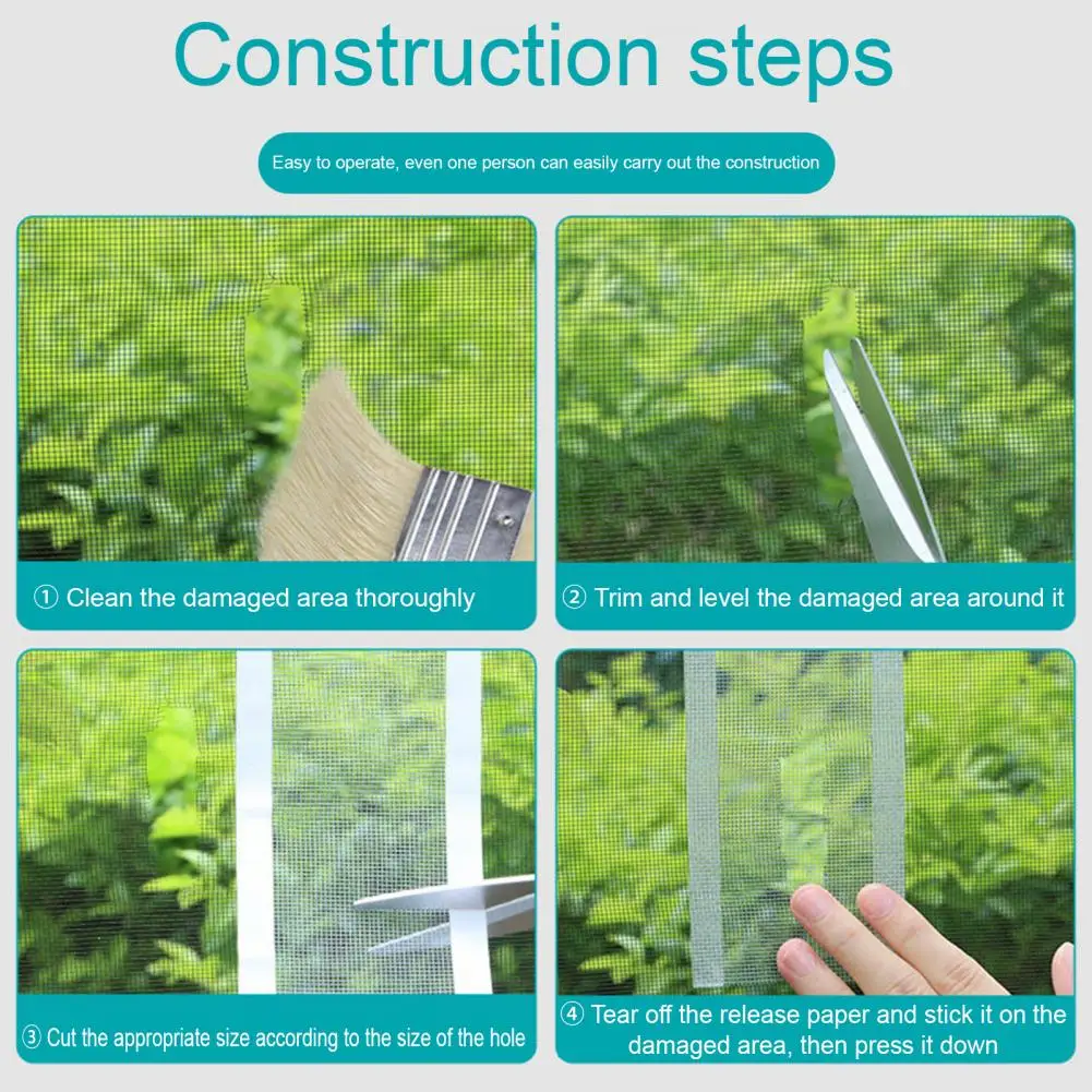 Screen Door Repair Sticker Window Screen Repair Patch Strong Adhesive Mesh Tape Breathable Quick Fix for Doors Windows Durable