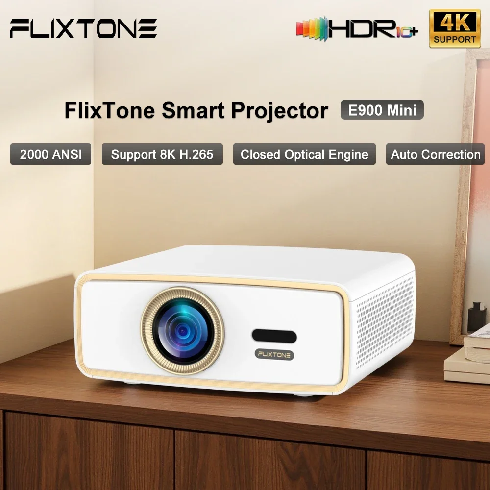 

Мини-проектор E900 поддерживает декодирование 4K, мини-портативный смарт-телевизор Android, с домашним кинотеатрами HDR10 WiFi, подходит для кемпинга