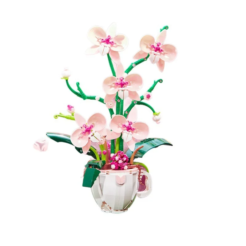 

Креативный букет цветов, модель строительных блоков, игрушка MOC, ромашка, орхидея в кофейной чашке, растение в горшке, кирпичи, головоломки, игрушки для детей, подарки