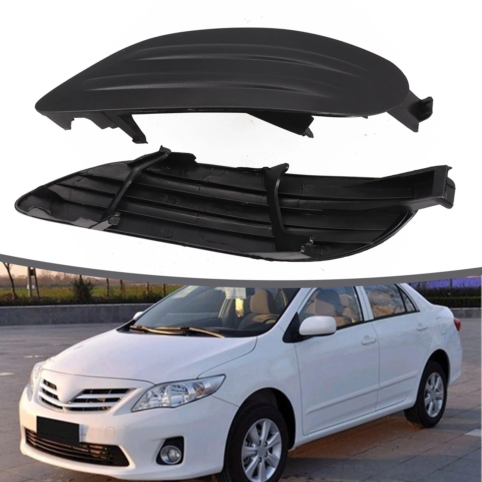 2pcs Left & Right Front Bumper Grill Fog Light Cover For Corolla 2003-2004 5212702070, 5212802060 Accessories For Vehicles