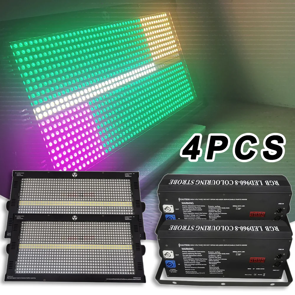 

4PCS LED 280W RGBW Martin Strobe 8+8 Zones Washing Effect Stage DMX512 Party Dj Disco Nightclub Christmas Indoor Bar Flash Lamp