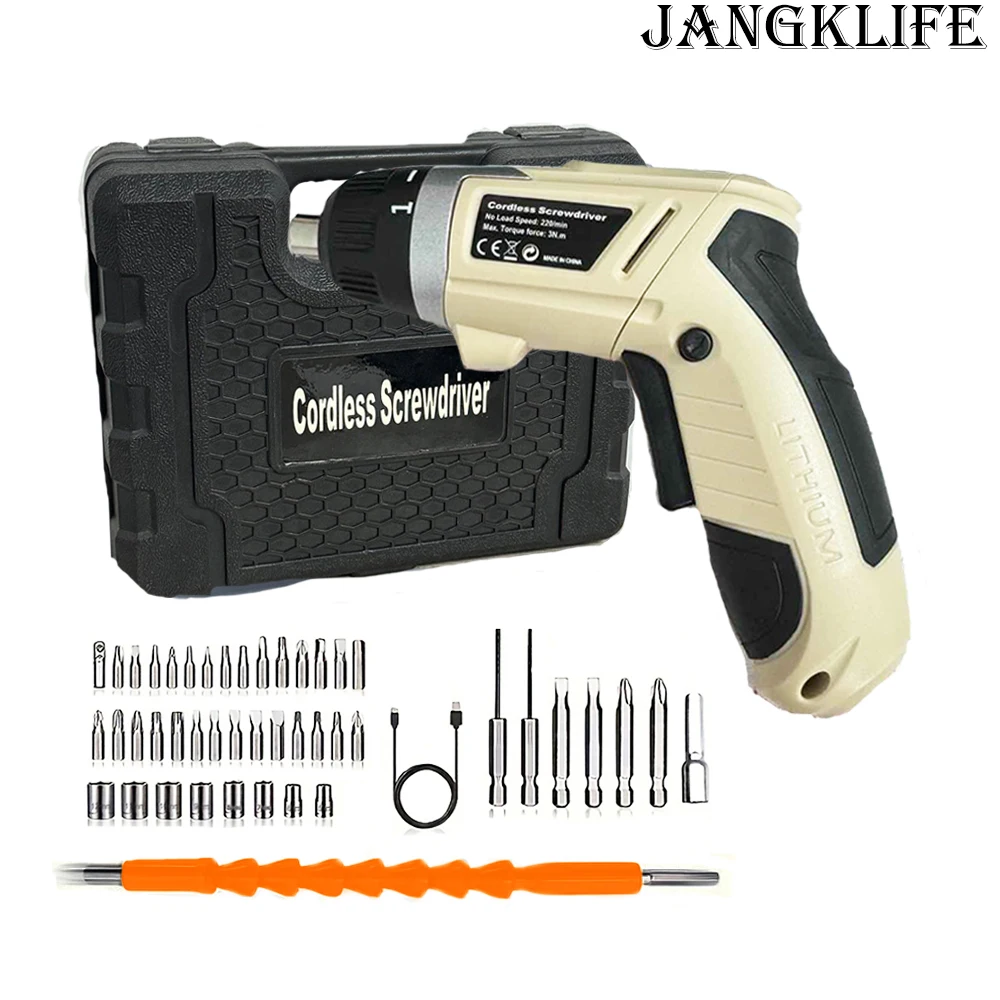 JANGKLIFE Precise Operation Power Electric Screwdriver Industrial Grade Durability Min Electric Drill Home Office DIY Tools