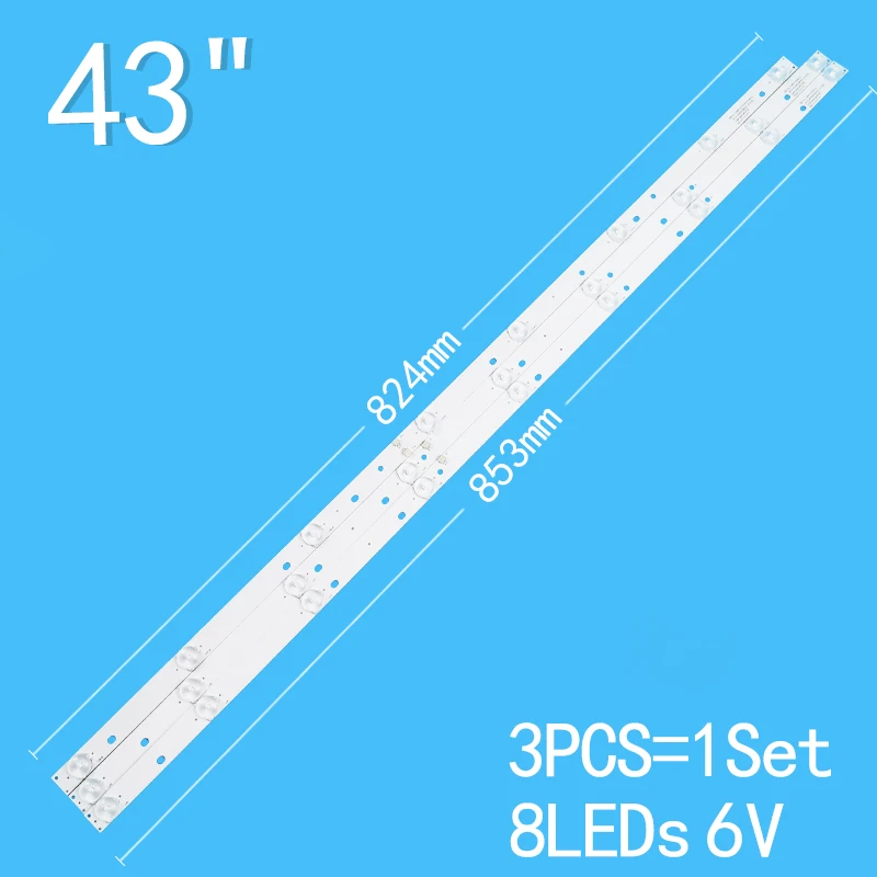 Новый 3 шт./лот для 43-дюймового ЖК-телевизора JS-D-JP4320-091EC E43F2000 MCPCB JS-D-JP4320-081EC MS-L1111-R MS-L1111-L D-43SF6015BT 43L35 AKTV432