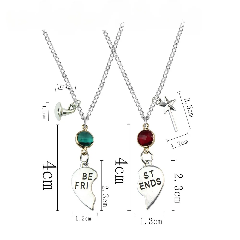 Magic Wicked Witch Elphaba Glinda Stainless Necklace Magic Wand Witch Hat Pendant Valentine's Day Halloween Gift Pendant