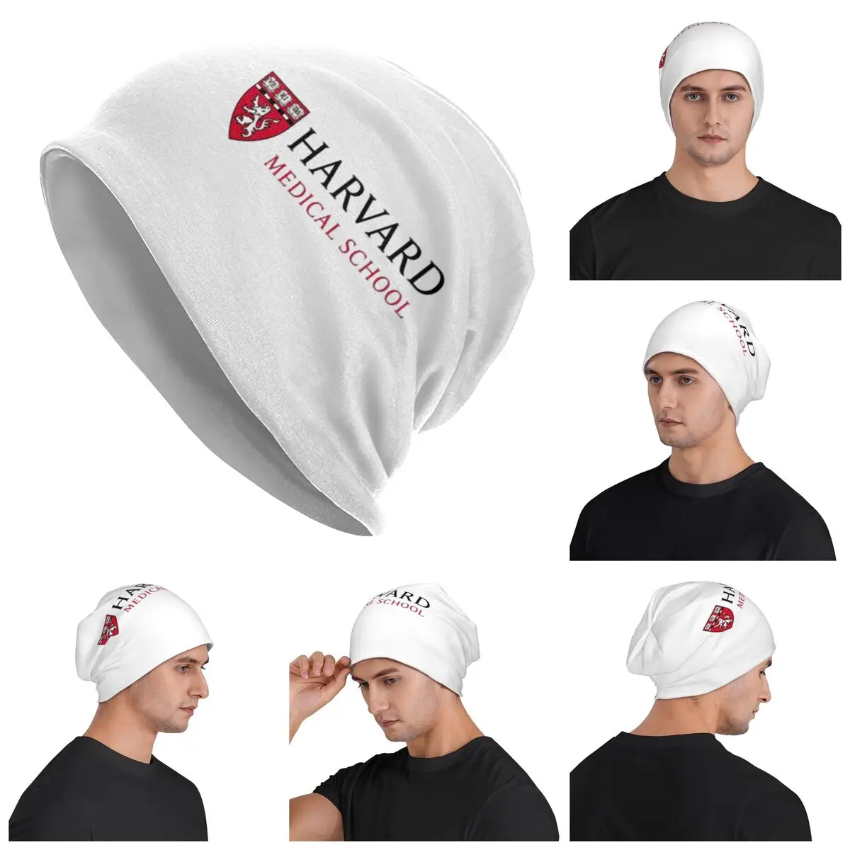 

Harvard Medical School Warm Knitted Cap Hip Hop Bonnet Hat Autumn Winter Outdoor Beanies Hats for Unisex Adult