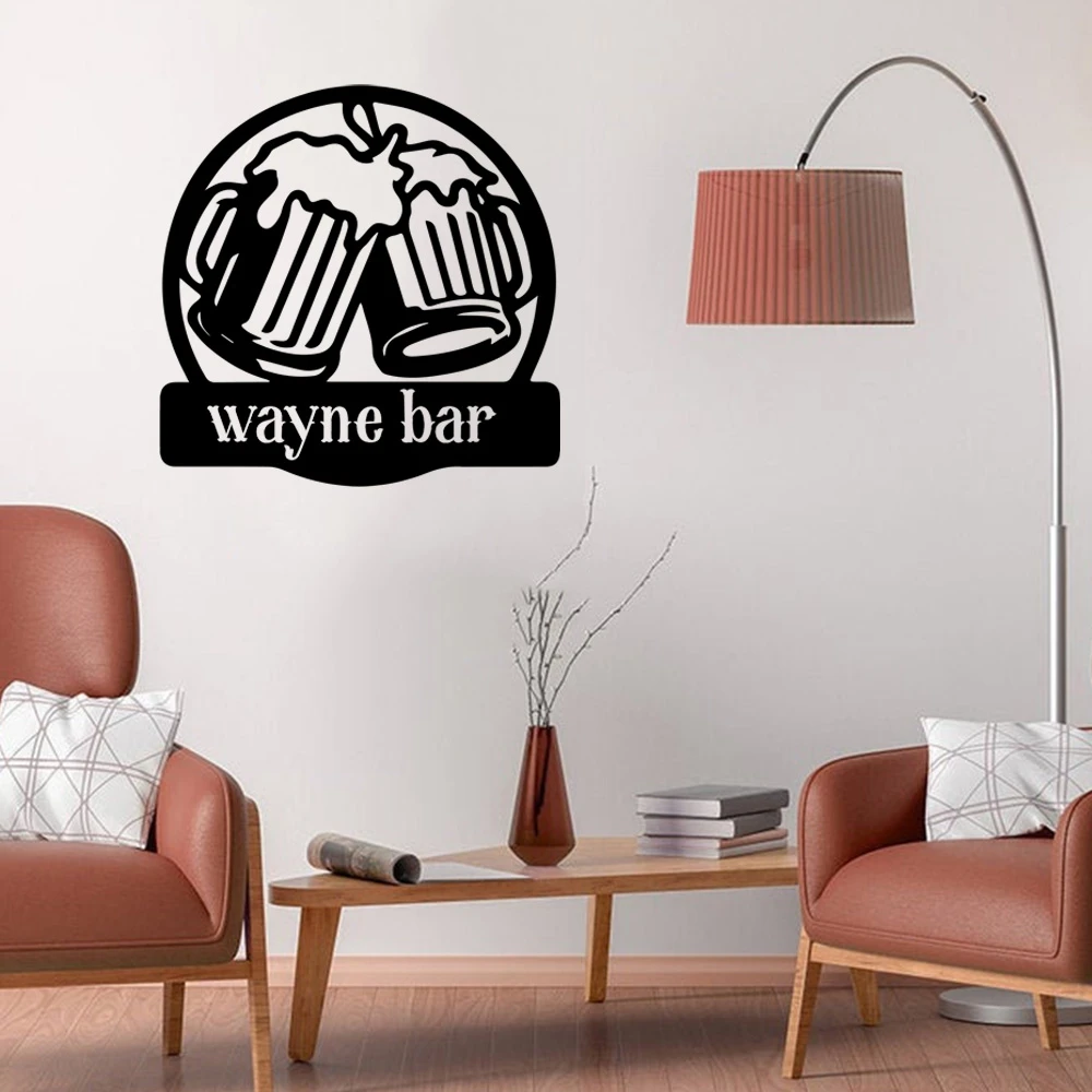 1PC NEW Beer Customizable Text Home Decoration Accessories Living Room Decor Decal Creative Stickers