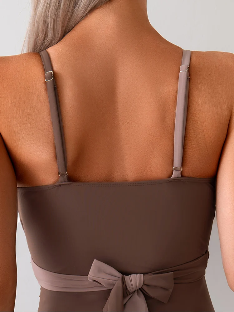 2025 ใหม่ One-piece บิกินี่เซ็กซี่ผู้หญิง Patchwork สลิงชุดว่ายน้ํา Hollow Backless ชุดว่ายน้ําแน่น Push Up ชุดว่ายน้ําชายหาด