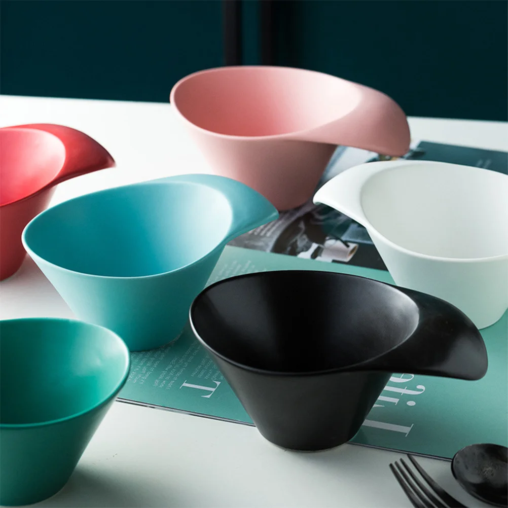 

Ceramic Bowl Red Asymmetric Design Matte Surface for Cereal Snacks Nuts Dried Fruits Appetizers Dining Tableware Kitchenware