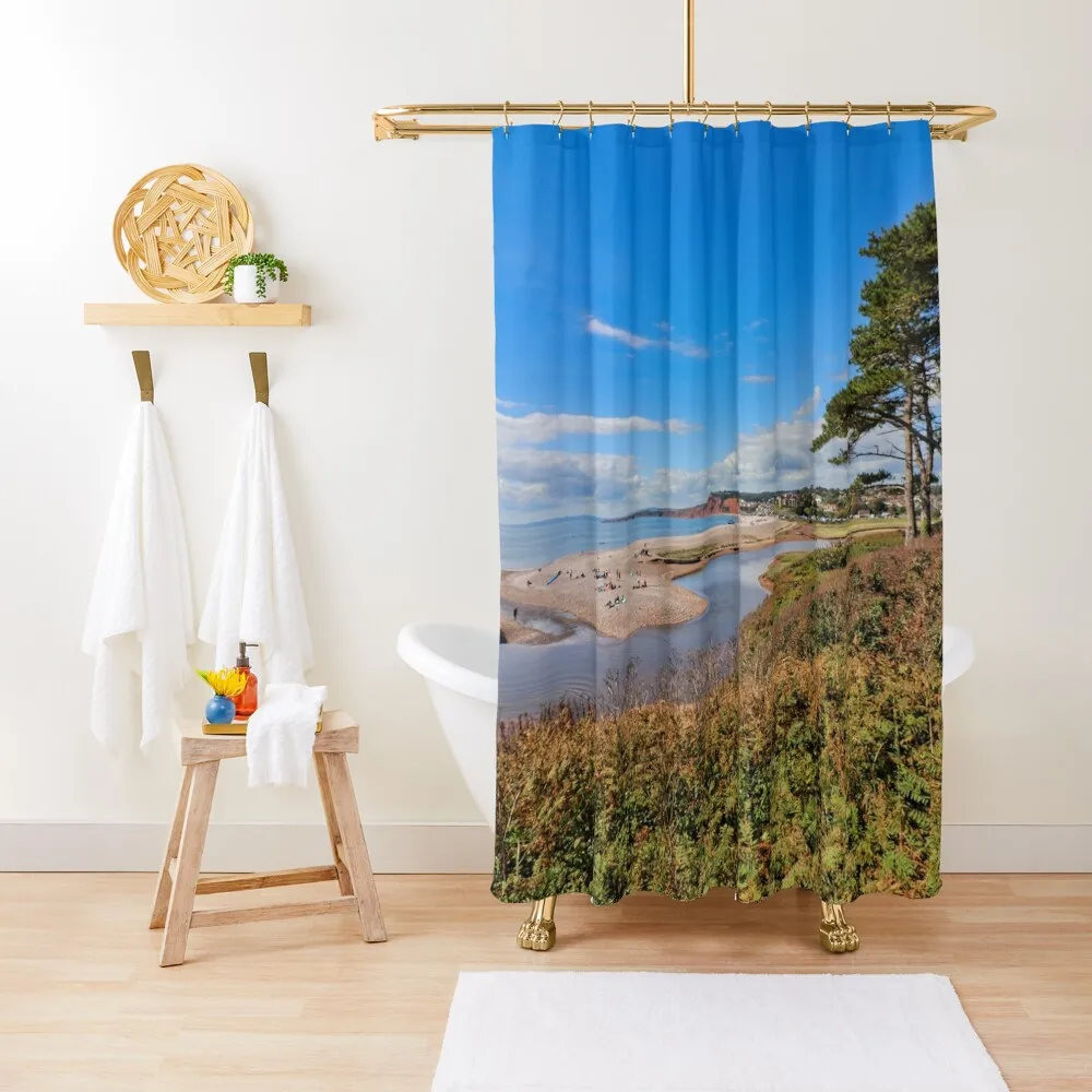 

Budleigh Salterton beach in East Devon Shower Curtain Bathroom Accessories Window Toilet Accessories Bathroom For Shower Curtain