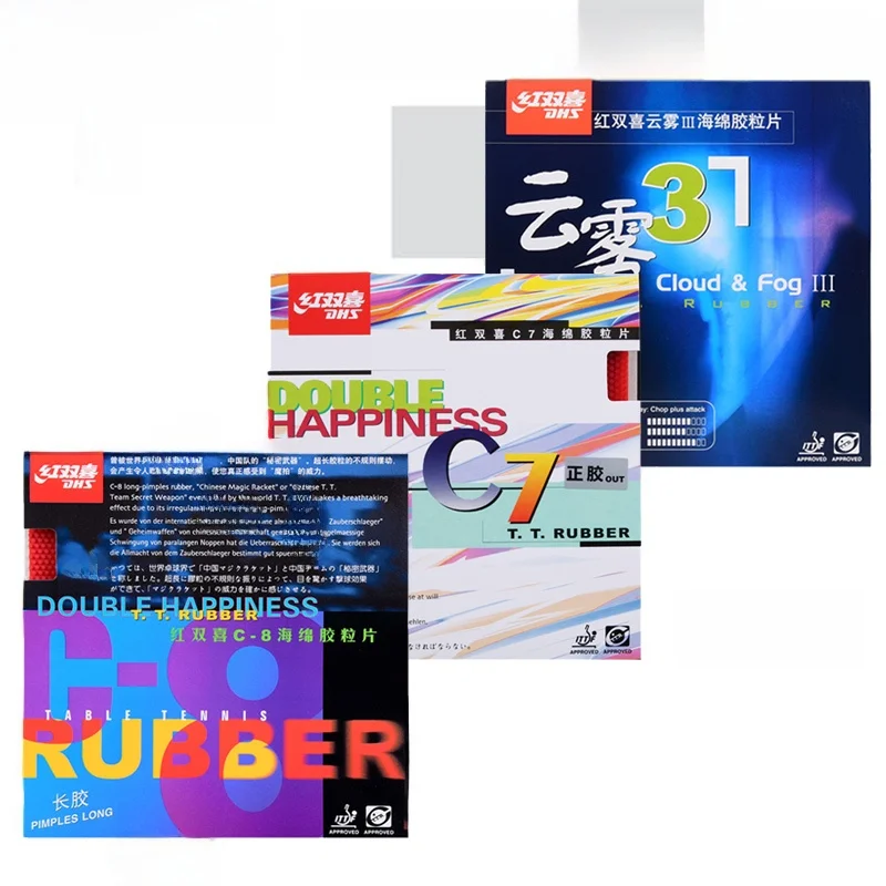 

Red Double Happin C8 Long Rubber C7 Sponge Cloud Mist 3 Table Tennis Paddle Cover Single Particle Skin Rubber Case