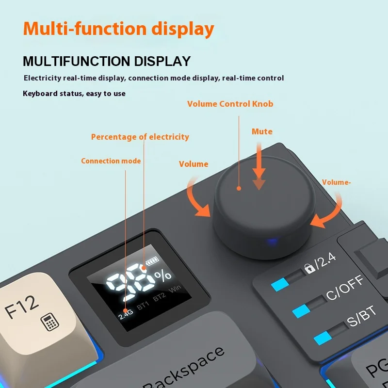 Imagem -05 - Xunsvfox-conjunto de Teclado e Mouse Bluetooth sem Fio Modo Dual Botão de Exibição Cores Jogo de Jogo Escritório para Presente Gamer K920