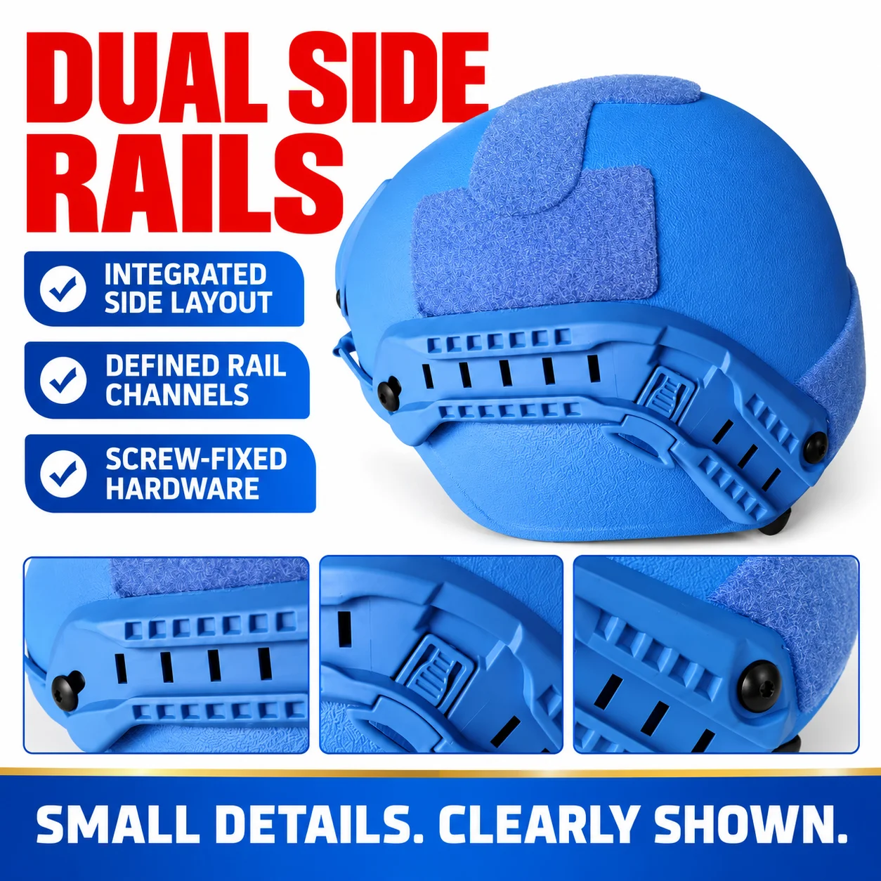 UN Peacekeeping Blue Ballistic Helmet Kevlar Aramid PE Tactical Helmet Factory Spot Wholesale for Training Mission Use