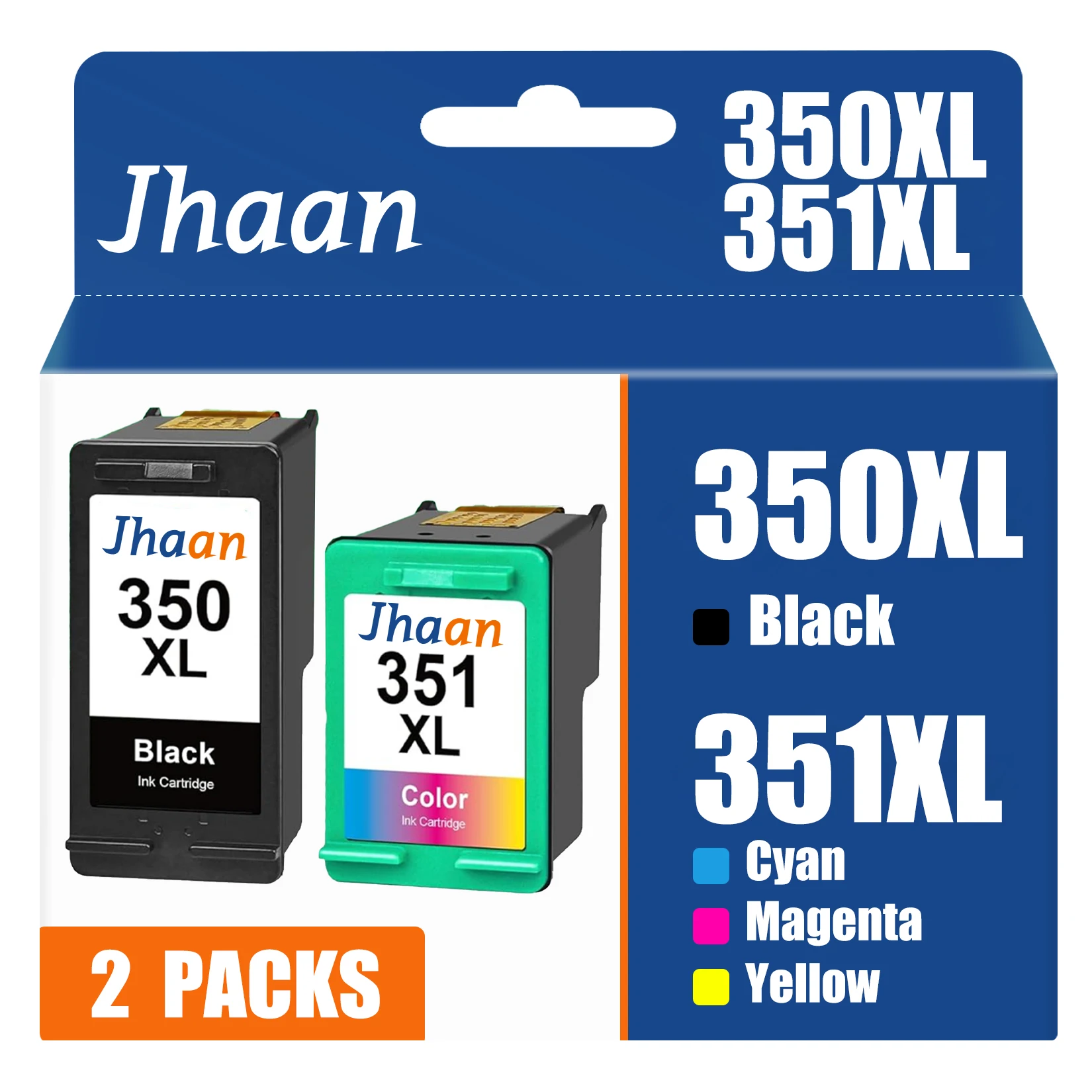 Jhaan 350XL 351XL Mehrzweck-Tintenpatrone, kompatibel mit HP 350XL 351XL für Deskjet D4260 Officejet J5780 J6410 Photosmart C5180 – Detail 1