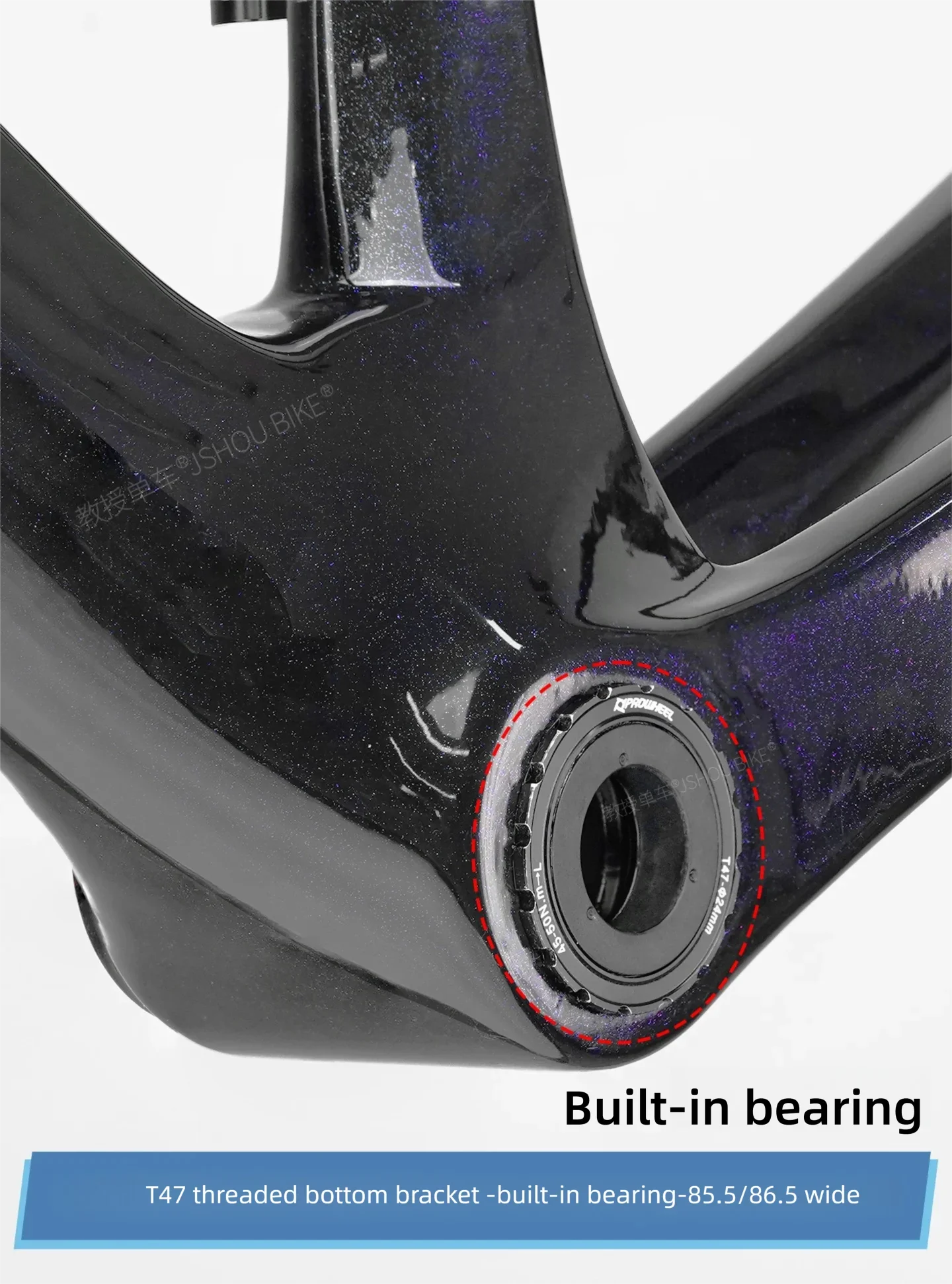 PROWHEEL T47 68/73/85,5mm MTB/Rennrad Tretlager Fahrradkurbel 24mm Externes/Internes Lager 7075 Al CNC für Shimano/SRAM – Detail 1