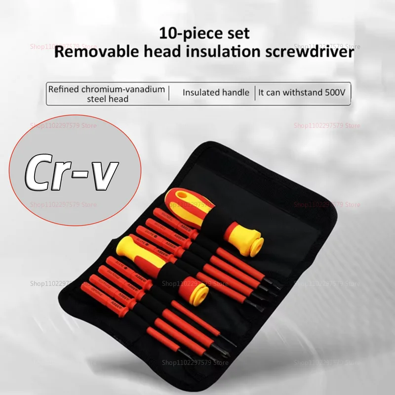 10 قطعة مجموعة مفك براغي معزول VDE قابلة للتبديل مع علبة مغناطيسية 500 فولت أدوات كهربائي للاستخدام المنزلي والمهني #1