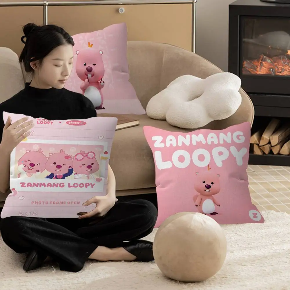 Cute Zanmang Loopy Fashion Office Cushion Pillowcase Car Cushion Cover45X45CM Lumbar Pillowcase Sofa Pillowcover
