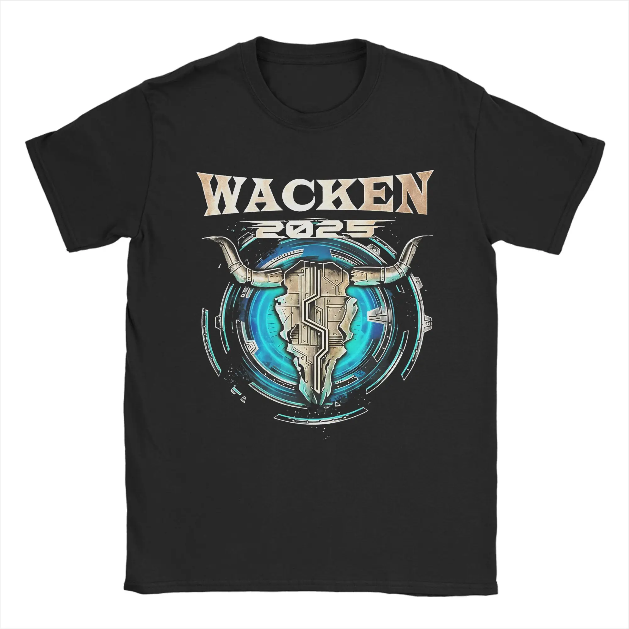 

Германия Wacken Open Air 2025 мужские футболки музыкальный фестиваль хипстерская футболка с коротким рукавом футболка с круглым вырезом из чистого хлопка плюс размер мерч
