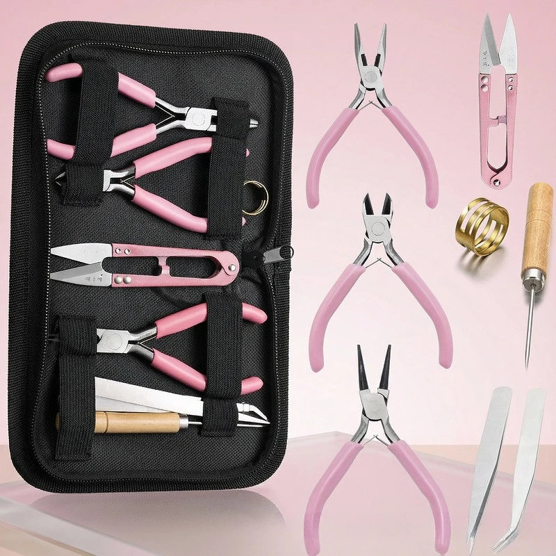 Multifunctional Mini Pliers Set Needle Nose Round Nose Diagonal Pliers DIY Handmade Beading Jewelry Making Tool Kit for Craft