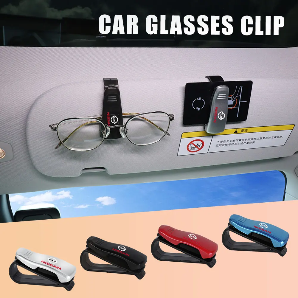 

1pc/2pcs Car Sunglasses Holder Auto Sun Visor Glasses/Card Clip Hub Cover Accessories For Nissan Qashqai j11 j10 Teana J32 nismo