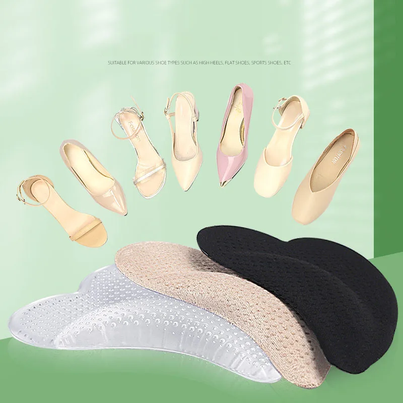 Silicone talons hauts sandales avant-pied GEL en forme de coeur soutien de la voûte plantaire plate haute voûte plantaire coussinet soins des pieds demi-semelles pour femmes