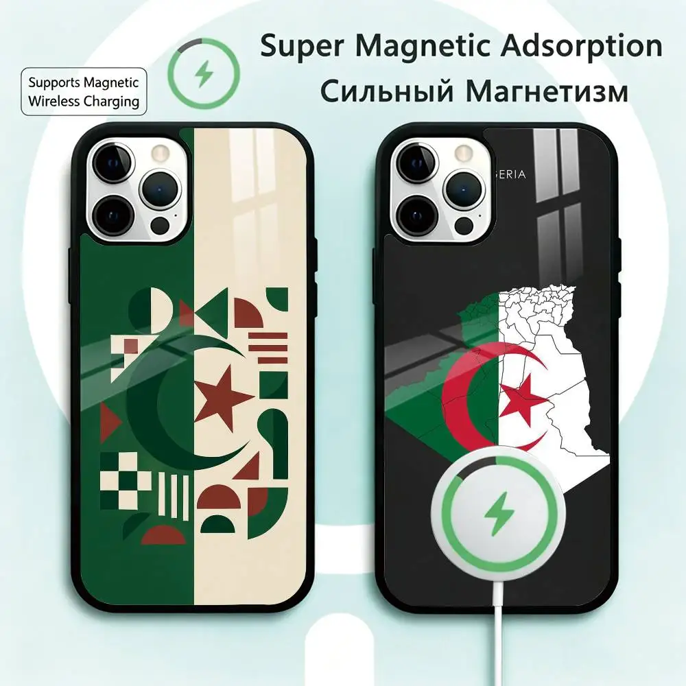 

Algeria F-Flag Phone Case For iPhone17,16,15,14,13,12,11 Plus,Pro Magnetic Supports Magnetic Wireless Charging