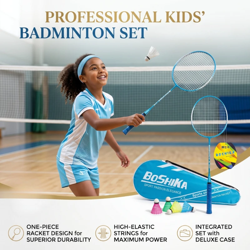 Badminton racket set, durable, elastic, anti breakage badminton set, professional level training badminton racket for students