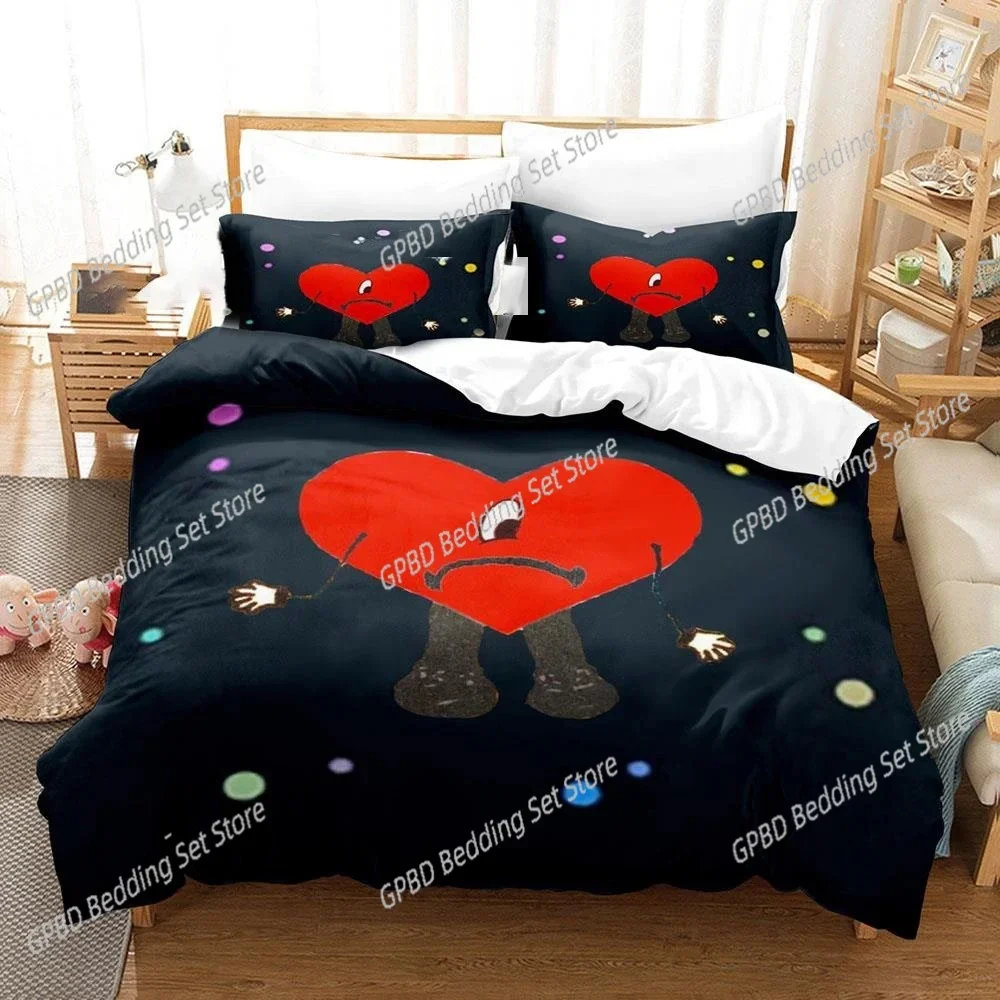 

3D Printe Bad Bunny UN VERANO SIN TI Bedding Set Bedroom Soft Modern Bedspreads Comefortable Duvet Cover Quilt Cover Pillowcase